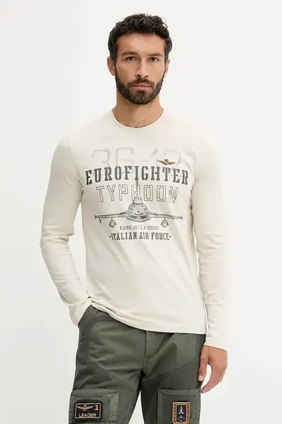 Bavlněné tričko s dlouhým rukávem Aeronautica Militare