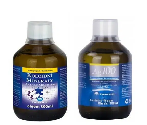 Pharma Activ Koloidní minerály 300 ml + Koloidní stříbro Ag100 (10ppm) 300 ml