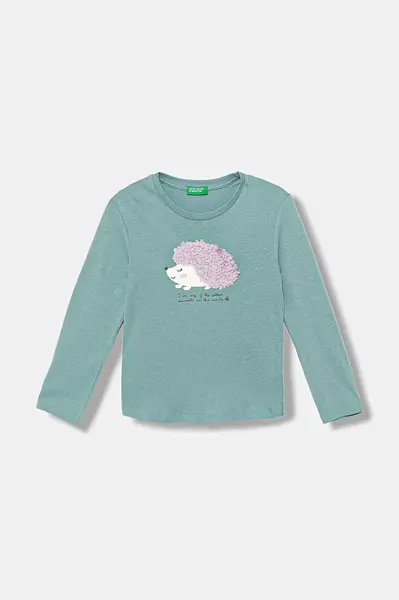 Dětské bavlněné tričko s dlouhým rukávem United Colors of Benetton