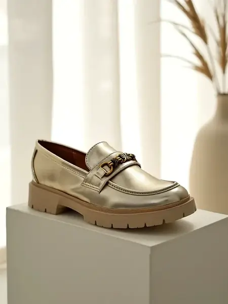 Resti Women's moccasins gold-plated Goldlove