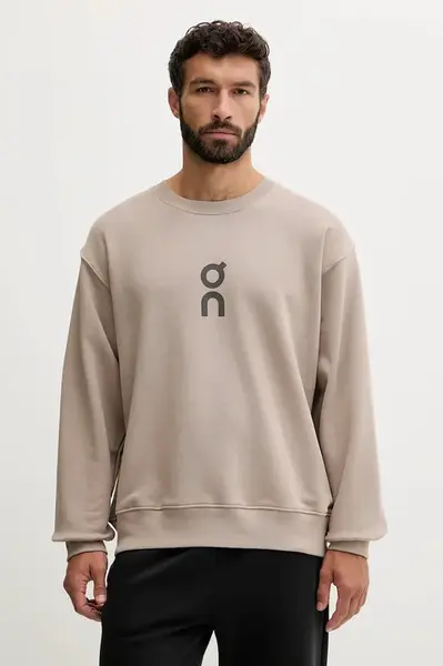 Mikina On Club pánská, béžová barva, hladká, 1ME10340603