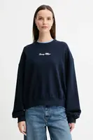 Bavlněná mikina Tommy Hilfiger dámská, tmavomodrá barva, hladká, WW0WW48269