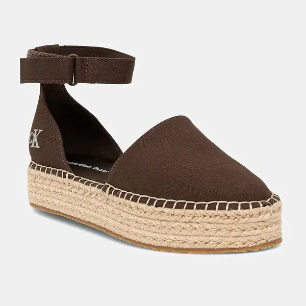 Espadrilky Calvin Klein Jeans FLATFORM ESPADRILLE SLING MG hnedá farba, na platforme, YW0YW01735