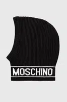 Vlnená kukla Moschino čierna farba, M3136 65414