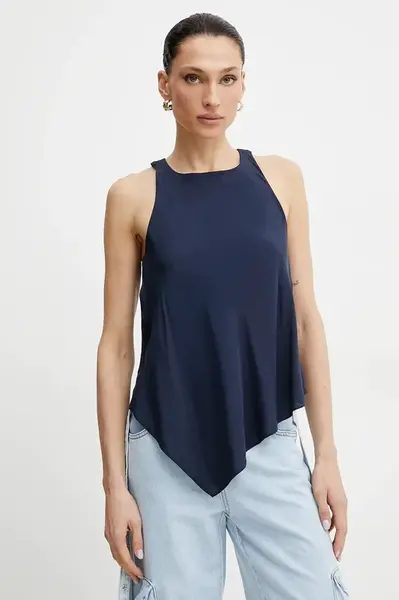 Blúzka Patrizia Pepe dámska, tmavomodrá farba, jednofarebná, 2C1609 A057