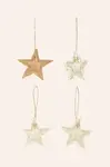Závesná dekorácia Calma House Star Christmas 4-pak 10 cm