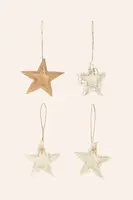 Závesná dekorácia Calma House Star Christmas 4-pak 10 cm