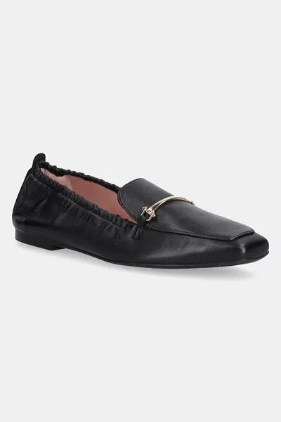 Kožené mokasíny Pretty Ballerinas Camille dámske, čierna farba, na plochom podpätku, 52215_A