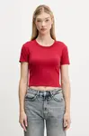 HUGO crop top dámsky s bavlnou Delanor