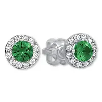 Soliter Zlaté kulaté náušnice se zeleným krystalem 239 001 00806 07