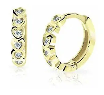 Cutie Jewellery Dětské kruhové náušnice ze žlutého zlata C3339-80-X-1 bílá