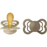 BIBS Supreme Natural Rubber Size 2: 6+ months dudlík Vanilla / Dark Oak 2 ks