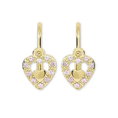 Soliter Dívčí srdíčkové náušnice ze zlata 745 239 001 00779 0000440
