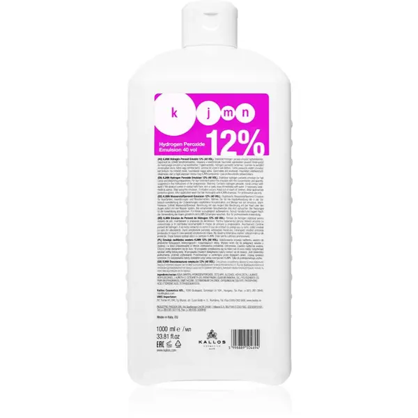 Kallos KJMN Professional Hydrogen Peroxide aktivační emulze 12 % 40 vol. pro profesionální použití 1000 ml