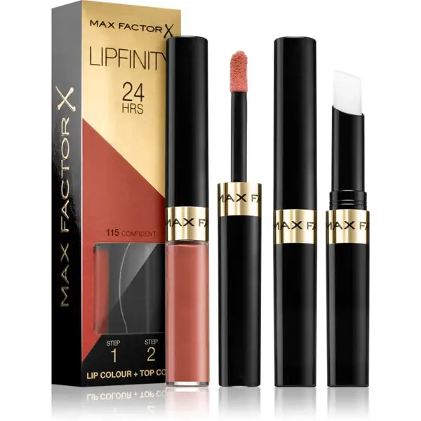 Max Factor Lipfinity Lip Colour dlouhotrvající rtěnka s balzámem odstín 115 Confident 4,2 g
