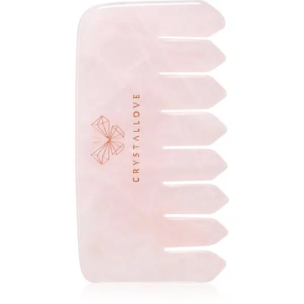 Crystallove Rose Quartz Comb masážní pomůcka na vlasy a tělo 1 ks