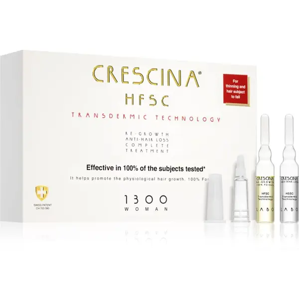 Crescina Transdermic 1300 Re-Growth and Anti-Hair Loss péče pro podporu růstu a proti vypadávání vlasů pro ženy 20x3.5 ml