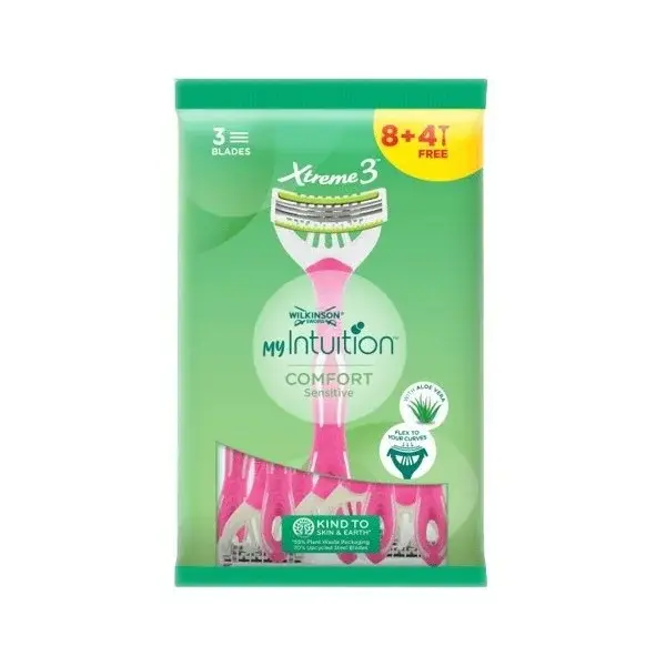 Wilkinson Sword Jednorázový holicí strojek pro ženy My Intuition Comfort Sensitive 8 + 4 ks