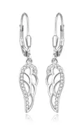 Beneto Elegantní stříbrné náušnice s čirými zirkony Andělská křídla AGUC2585L