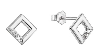 Evolution Group - Pavona Stříbrné náušnice malé kosočtverečky se zirkony 11526.1 crystal