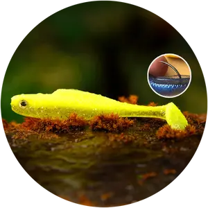 Redbass gumová nástraha ripper kicker signal yellow g uv - xs 42 mm