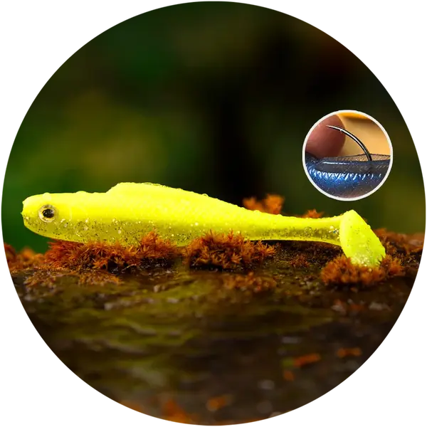 Redbass gumová nástraha ripper kicker signal yellow g uv - xs 42 mm