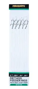 Mikbaits návazce method feeder s nekonečnou zarážkou 10 ks - velikost háčku 4