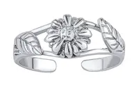 Silvego Otevřený stříbrný prsten na nohu květina Akira PRM11671R