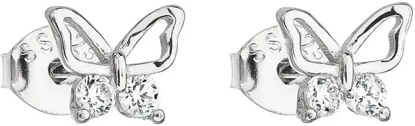 Evolution Group - Pavona Stříbrné náušnice se zirkonem bílý motýl 11036.1