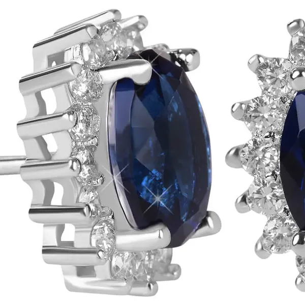 Troli Třpytivé náušnice s modrými krystaly