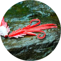 Redbass gumová nástraha nymfa red/white - xl 130 mm
