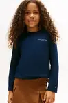 Dětské bavlněné tričko s dlouhým rukávem Tommy Hilfiger tmavomodrá barva, s potiskem, KS0KS00655