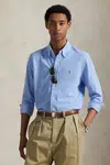 Bavlněná košile Polo Ralph Lauren pánská, modrá barva, regular, s límečkem button-down, 710979488