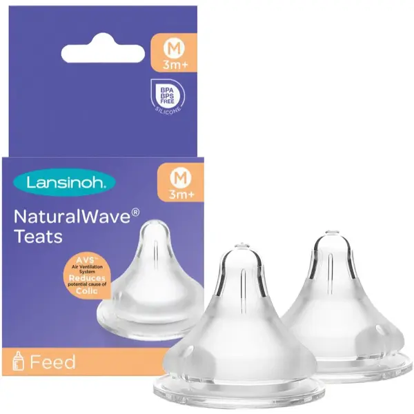Lansinoh NaturalWave cumlík na fľašu Medium 2 ks