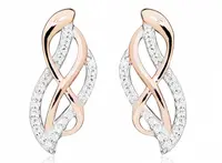 Silver Cat Elegantní bicolor náušnice se zirkony SC434