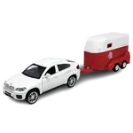 Kovový model - 1:43 BMW X6 s přívěsem-koně