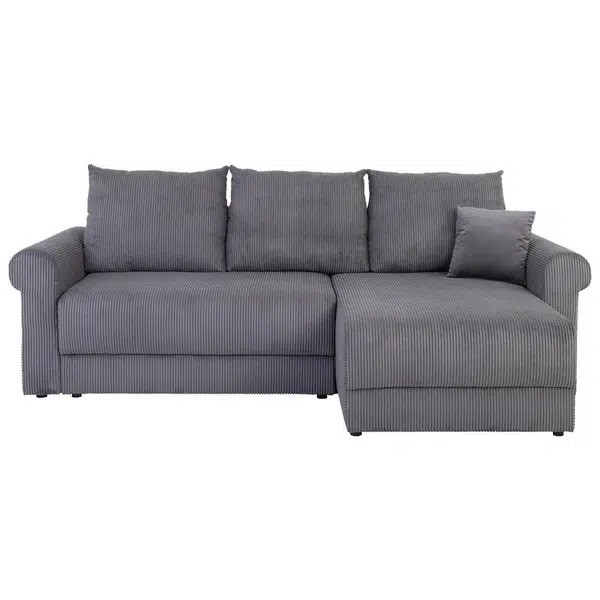 Carryhome ROHOVÁ SEDAČKA, textil, dřevo, kov, tmavě šedá