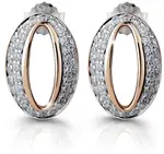 Modesi Elegantní bronzové náušnice ze stříbra se zirkony M25007