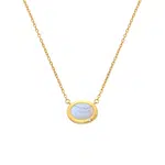 Hot Diamonds Elegantní pozlacený náhrdelník s achátem a diamantem Gemstones DN202