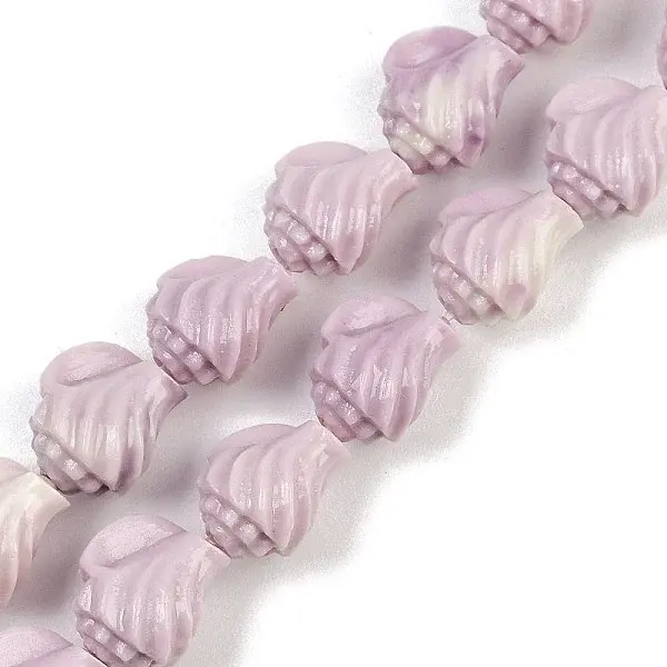 Synthetic Coral Dyed Carved Beads Strands