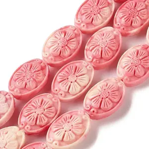 Synthetic Coral Dyed Beads Strands