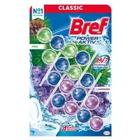 BREF Power Activ Tuhý WC blok Pine / Levander 4 x 50 g