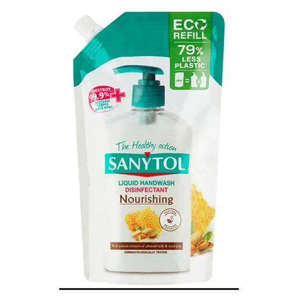 SANYTOL Antibakteriální mýdlo vyživující náhradní náplň DOYPACK 500 ml