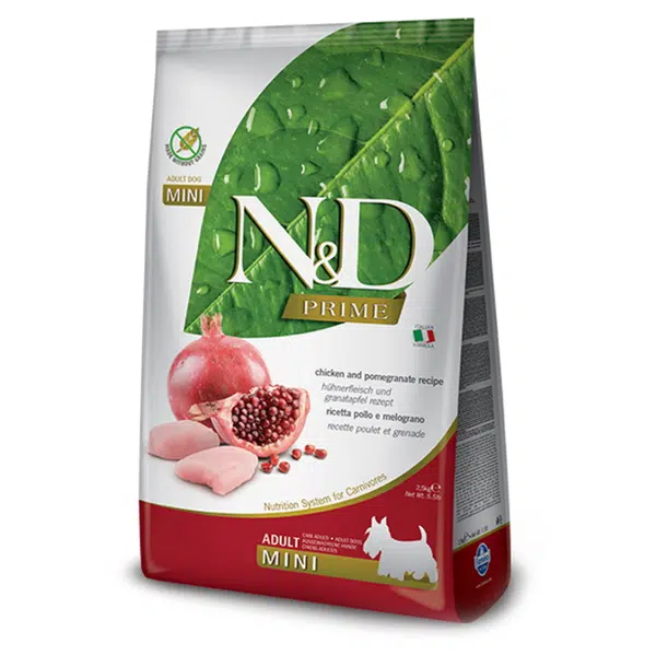 N&D Prime Chicken & Pomegranate Adult Mini pro malá plemena psů 2,5 kg