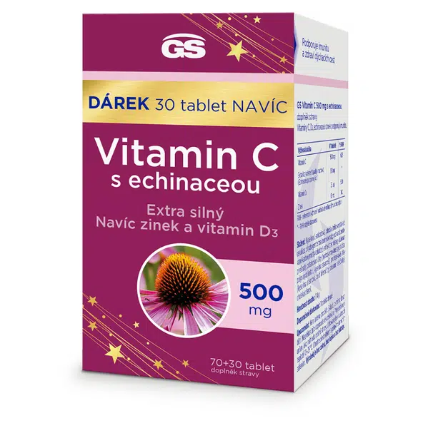 GS Vitamin C s echinaceou 500 mg 70 + 30 tablet NAVÍC
