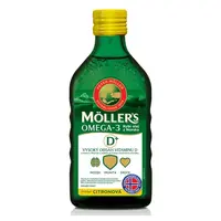 MÖLLER´S Omega 3 D+ olej z tresčích jater s citronovou příchutí 250 ml