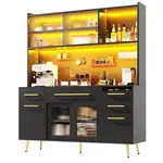 Redom KUCHYŇSKÁ antrée 145/39/171 cm s LED osvětlením, pegboardem a úložným prostorem, Černá