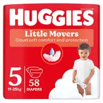 HUGGIES Dětské plenky Little Movers 5 velikost 11-25 kg 58 kusů