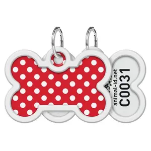 WAUDOG Identifikační známka QR kost Puntíky 1 kus