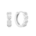 Evolution Group Strieborné kruhové náušnice so srdiečkami 11323.1